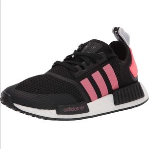 Adidas NMD R1 black and signal pink shoes Mens size 9